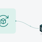 Illustration of a supplier sync icon in a teal tile connected by a string to an ORCA cube